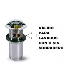 Válvula clic clac de disco pequeño con sobradero de 1 1/4" - 2