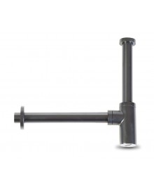 Sifón cilíndrico en latón negro mate de 1 1/4" 32 mm. - 1