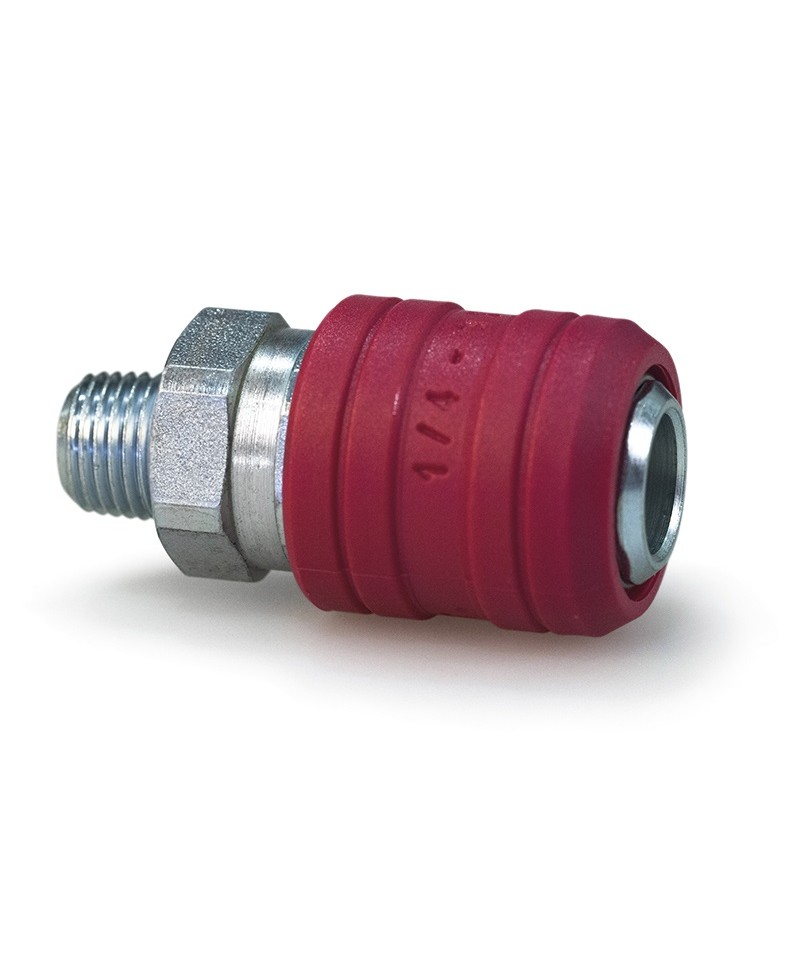 Enchufe universal 3x1 para aire comprimido con rosca macho 1/4 " - 1