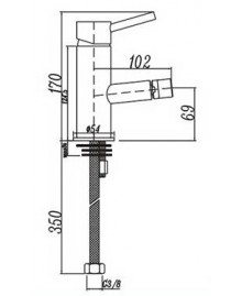 Grifo monomando "tubular" para bidet - 2