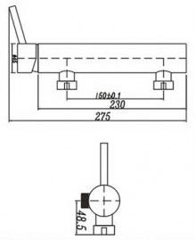 Grifo monomando "tubular" para ducha - 2