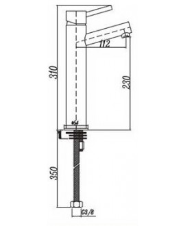 Grifo monomando "tubular" para lavabo alto - 2