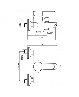 Grifo monomando "jet" para ducha - 3