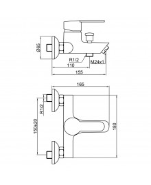 Grifo monomando "jet" para ducha - 3