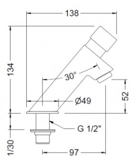 Grifo temporizado cilíndrico para lavabo - 2