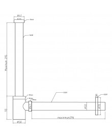 Sifón cilíndrico y válvula clic clac en latón negro mate de 1 1/4" 32 mm. - 3