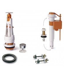 Equipo completo para inodoro con descarga interrumpible y flotador dual - 1