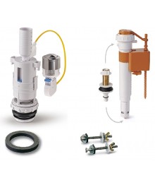 Equipo completo para inodoro con descarga de doble pulsador y flotador dual - 1