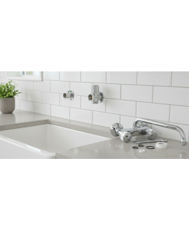 Juego de alargadera y llave de paso con derivación de 3/4" - 4