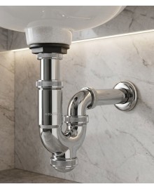 Sifón curvo cromado de  1 1/2" 40 mm. - 2