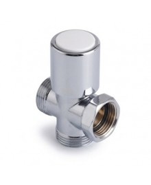 Llave con derivacion en latón cromado de 3/4" x 3/4" x 3/4" - 2