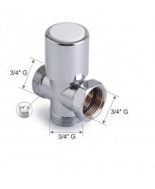 Llave con derivacion en latón cromado de 3/4" x 3/4" x 3/4" - 3