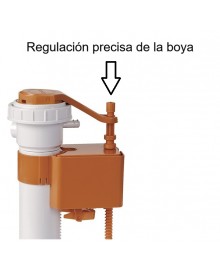 Grifo flotador silencioso y regulable para inodoro de entrada lateral o vertical de 3/8" - 4
