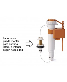Grifo flotador silencioso y regulable para inodoro de entrada lateral o vertical de 3/8" - 5