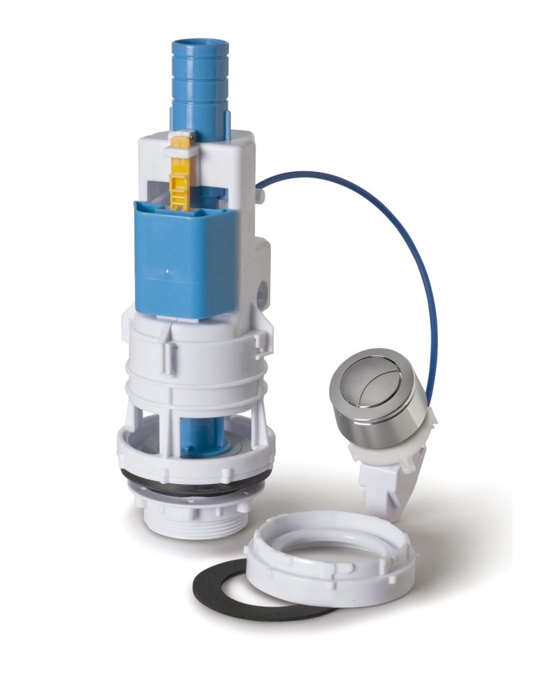 Descargador de ahorro de agua con doble pulsador para cisterna baja de inodoro - 1