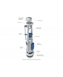 Descargador de ahorro de agua con doble pulsador para cisterna baja de inodoro - 4