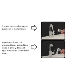 Grifo monomando para lavabo con ducha sanitaria - 4